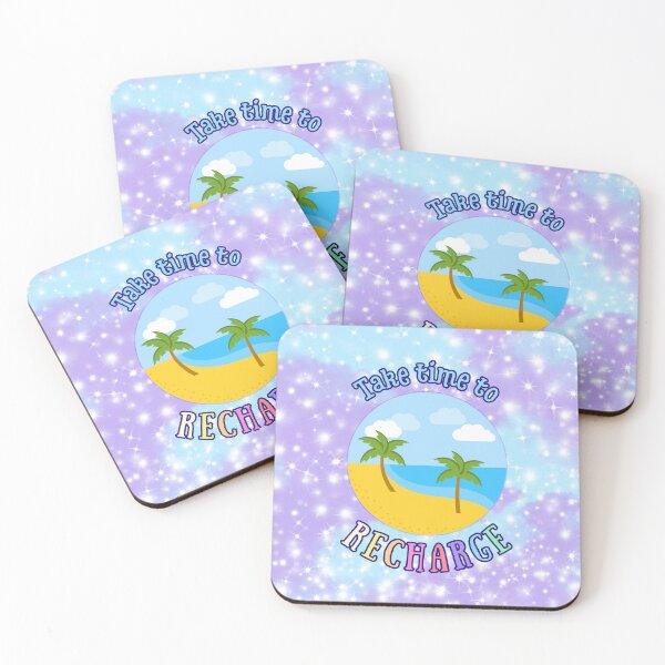 Item preview, Take Time to Recharge – Beach Illustration | Self-Care Motivational Print designed and sold by MagicContOasis.