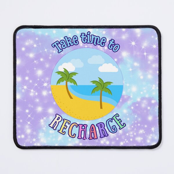 Item preview, Take Time to Recharge – Beach Illustration | Self-Care Motivational Print designed and sold by MagicContOasis.