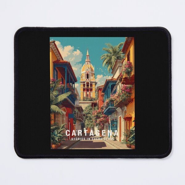 Item preview, Cartagena Colorful Street with Cathedral View designed and sold by Art of Ngu.