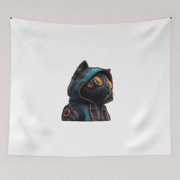 Item preview, Cyberpunk Cat with Neon Eyes, NFT Style designed and sold by VectiveLab.