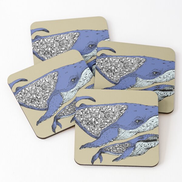 Item preview, Whales eating ocean waste designed and sold by Demellshoppe.