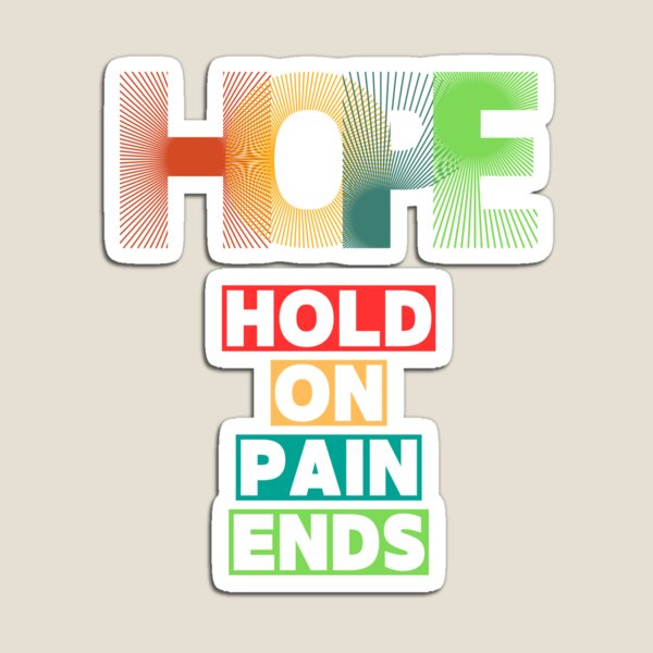 Artikelvorschau, Motivationszitat „HOFFNUNG“ – Halte durch, der Schmerz endet – Inspirierendes Typografie-Design entworfen und verkauft von MP-GRAPHIXS.