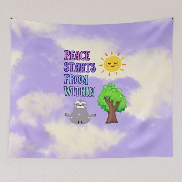 Item preview, Peace Starts From Within | Meditating Sloth Design designed and sold by MagicContOasis.