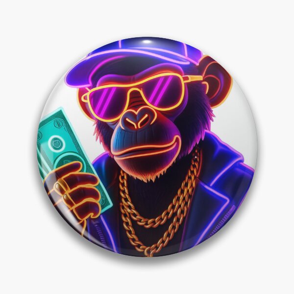 Item preview, Neon Hustle: Cool Monkey with Cash  Description for Redbubble: designed and sold by RKNTdesigns.