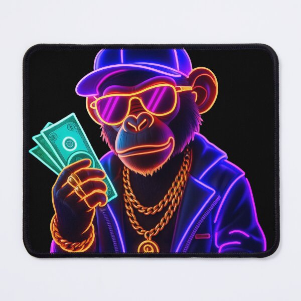 Item preview, Neon Hustle: Cool Monkey with Cash  Description for Redbubble: designed and sold by RKNTdesigns.
