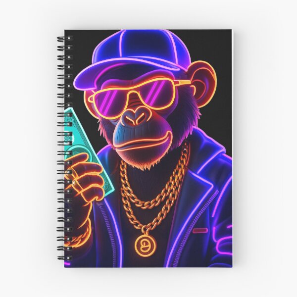 Item preview, Neon Hustle: Cool Monkey with Cash  Description for Redbubble: designed and sold by RKNTdesigns.