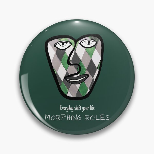 Item preview, Face with Morphing Roles - Everyday Shift your Life on Green Background designed and sold by MotivTrustArt.