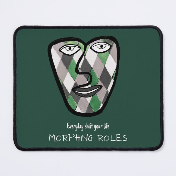 Item preview, Face with Morphing Roles - Everyday Shift your Life on Green Background designed and sold by MotivTrustArt.
