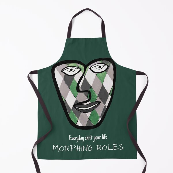 Item preview, Face with Morphing Roles - Everyday Shift your Life on Green Background designed and sold by MotivTrustArt.