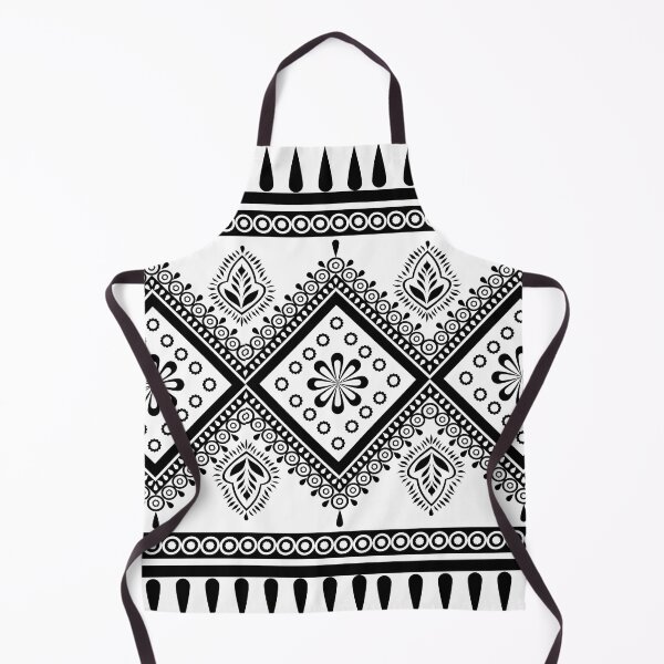 Item preview, Black & white of square table geometric pattern designed and sold by UmmeeBio.