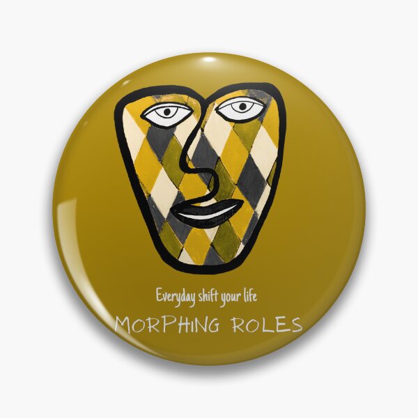 Item preview, Face with Morphing Roles - Everyday Shift your Life on Yellow Background designed and sold by MotivTrustArt.