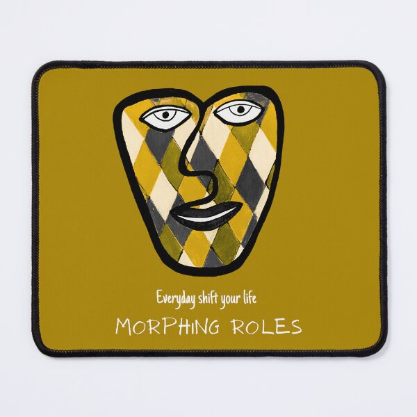 Item preview, Face with Morphing Roles - Everyday Shift your Life on Yellow Background designed and sold by MotivTrustArt.