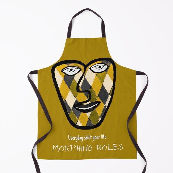 Item preview, Face with Morphing Roles - Everyday Shift your Life on Yellow Background designed and sold by MotivTrustArt.