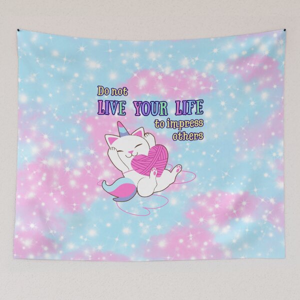Item preview, Live Your Life for YOU – Kawaii Unicorn Cat Reminder  designed and sold by MagicContOasis.