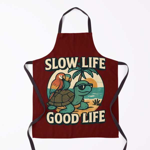 Item preview, Slow Life Good Life – Tropical Turtle & Parrots Summer Design designed and sold by Maximilianos.