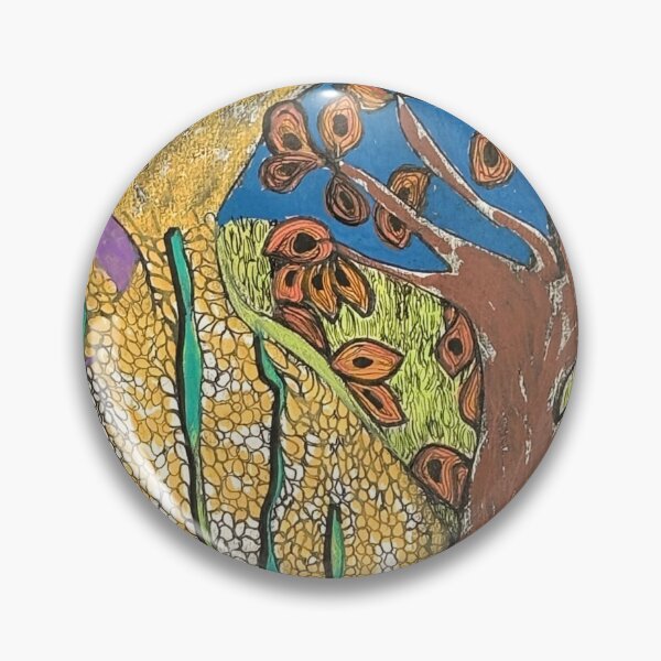 Item preview, Bulbous bright tree with bird  designed and sold by Jennifer DeGoursat.