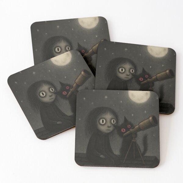 Item preview, Sydney and Her Cat: Stargazing Under the Midnight Sky designed and sold by GlowFable.