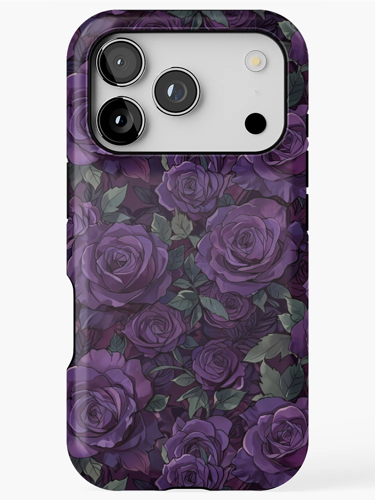Thumbnail 1 of 4, iPhone Case, Purple Roses designed and sold by CoolPixels.
