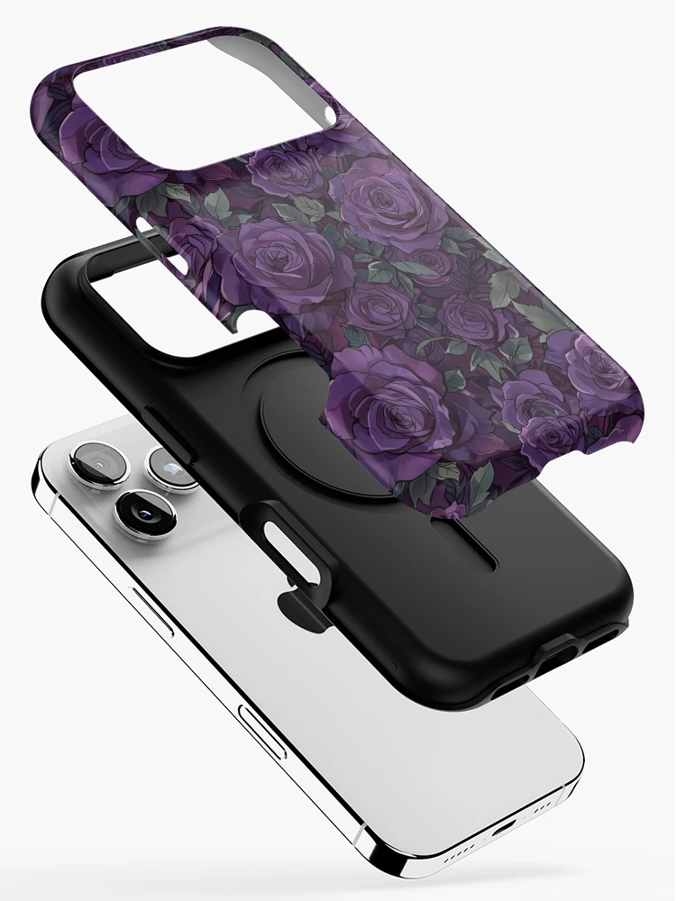 Thumbnail 2 of 4, iPhone Case, Purple Roses designed and sold by CoolPixels.