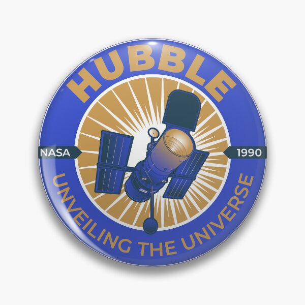Item preview, Hubble Space Telescope. NASA 1990 Commemorative Badge designed and sold by BGALAXY.