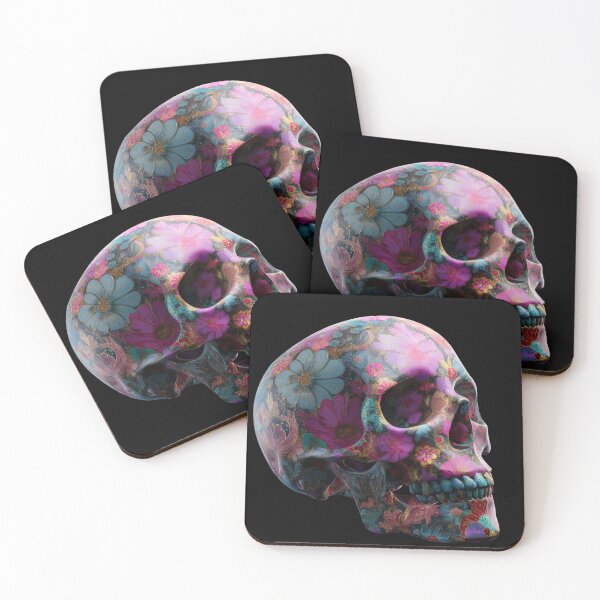 Item preview, Psychedelic Floral Skull, Modern Art designed and sold by VectiveLab.
