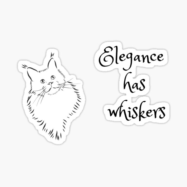 Item preview, Elegance Has Whiskers – Classy Cat Line Art designed and sold by Honey & Sarcasm .