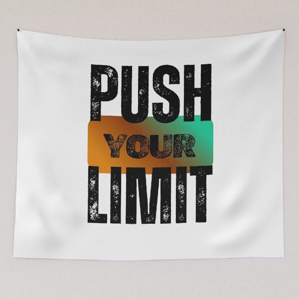 Item preview, Push Your Limit – Motivational Fitness Quote – Gradient Grunge Typography Design designed and sold by MP-GRAPHIXS.