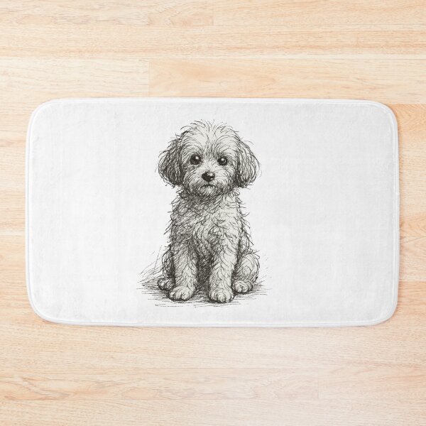 Item preview, Expressive Hand-Drawn Maltipoo Sketch – Ink Dog Art designed and sold by The Art of Kkatarynka.