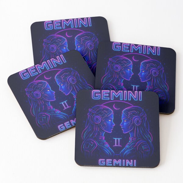 Item preview, "Cyber Gemini – Duality in Neon" designed and sold by Czerkiz.