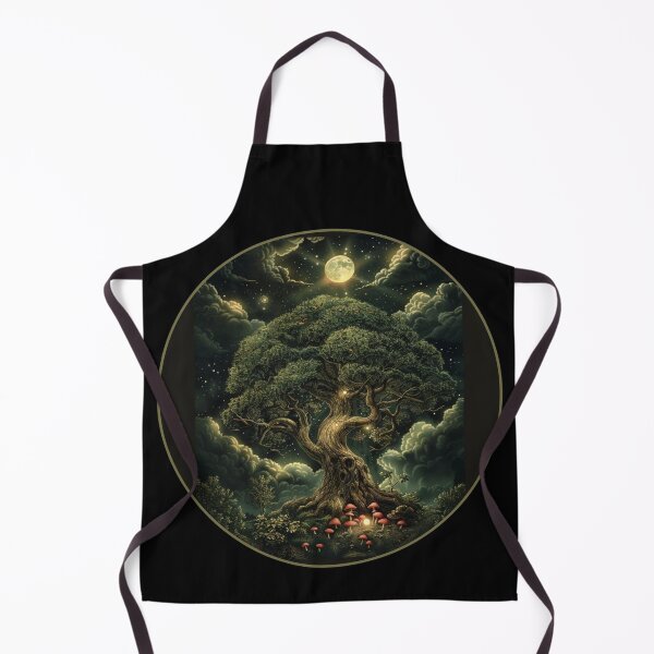 Item preview, Moonlight Grove – Mystical Tree & Toadstools Fantasy Art designed and sold by Zodilite.