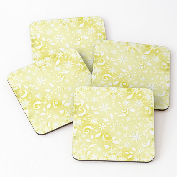 Item preview, Golden Winter Snowflakes Seamless Pattern, Yellow Christmas Sublimation Print designed and sold by TheGaliyaStudio.