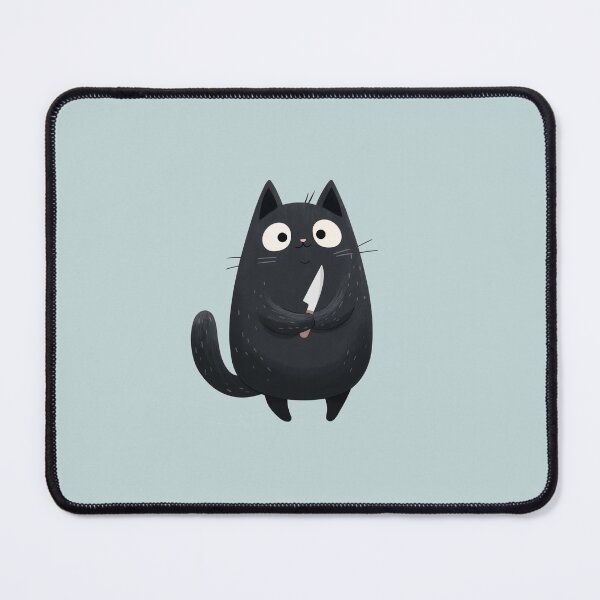 Item preview, Funny Black Cat with Knife Meme designed and sold by VectiveLab.