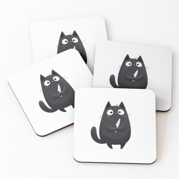 Item preview, Funny Black Cat with Knife Meme designed and sold by VectiveLab.