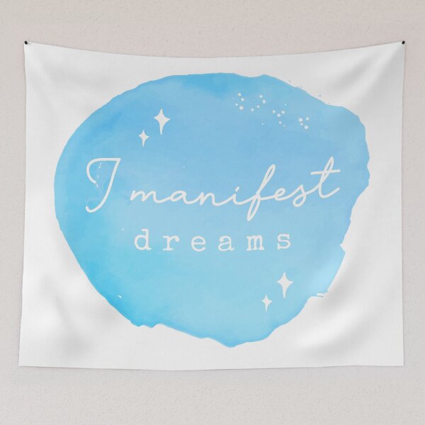 Item preview, I Manifest Dreams – Whimsical Motivational Quote in Magical Minimalist Style designed and sold by Bojana Studio.
