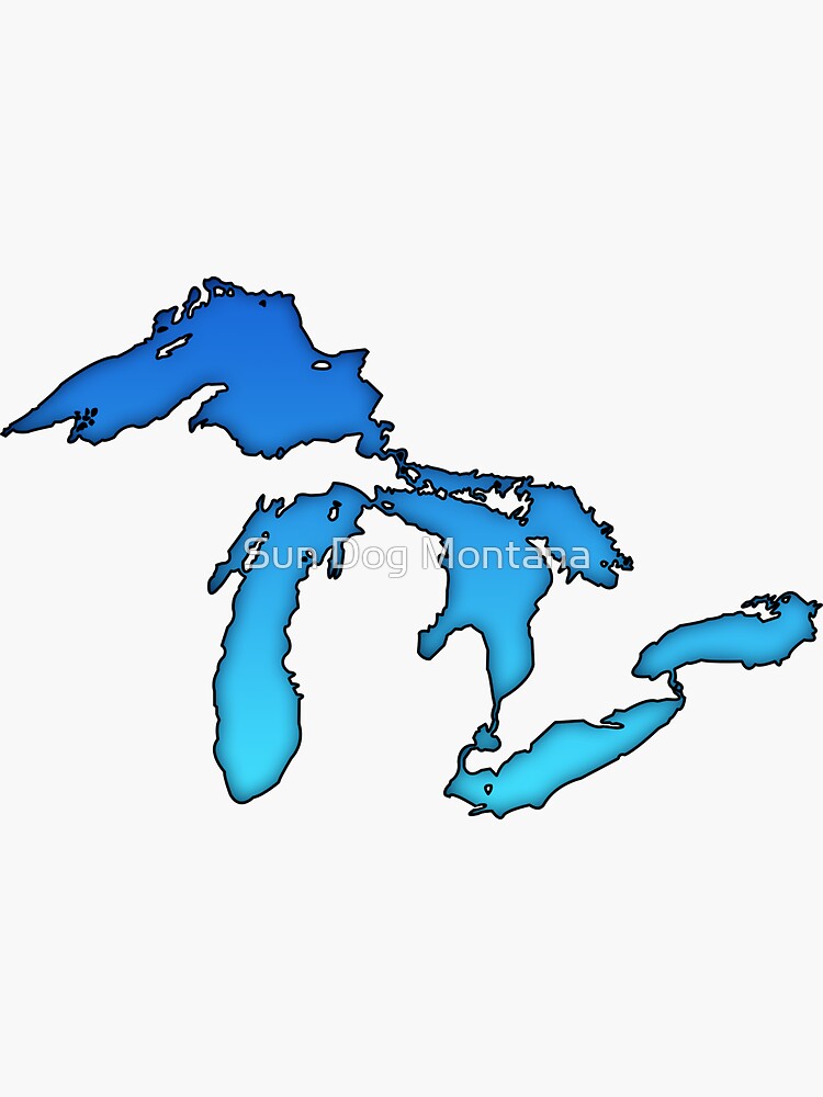 "Great Lakes in Blue." Sticker for Sale by somekindofguru Redbubble