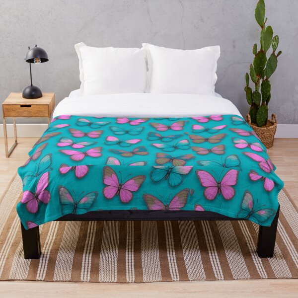 Item preview, Colorful butterflies Pattern, with aqua background designed and sold by Itzjustlife.