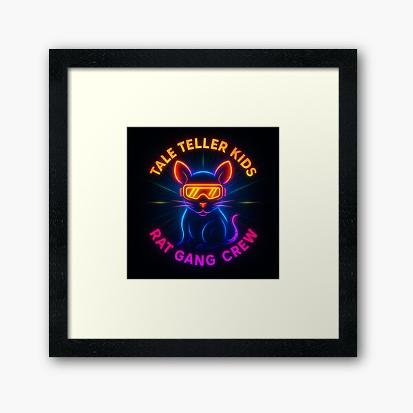 Rat Gang Crew Neon Lights by iServalan for Tale Teller Club Framed Art Print