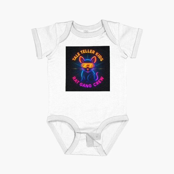 Rat Gang Crew Neon Lights by iServalan for Tale Teller Club Short Sleeve Baby One-Piece