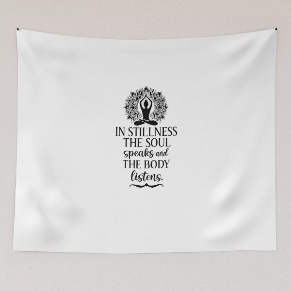 Item preview, In Stillness The Soul Speaks – Yoga & Meditation Quote Design designed and sold by DaringDesigns19.