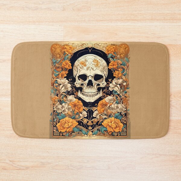 Item preview, Orange Roses Surrounding A Cranium Art Nouveau Design designed and sold by taiche.