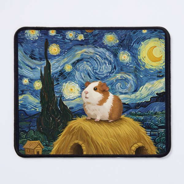 Artikelvorschau, Das Sternenquietschen – Meerschweinchenkunst im Van-Gogh-Stil entworfen und verkauft von Simple_Lines2025.