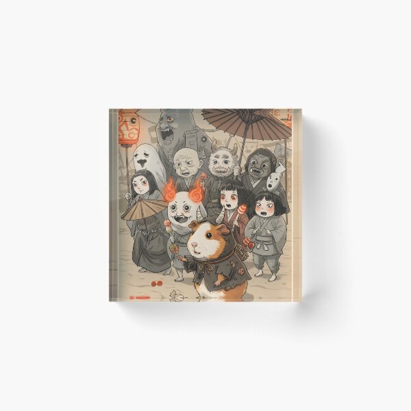 Item preview, Guinea Pig in the Night Parade of 100 Yokai – Japanese Folklore Art designed and sold by Simple_Lines2025.
