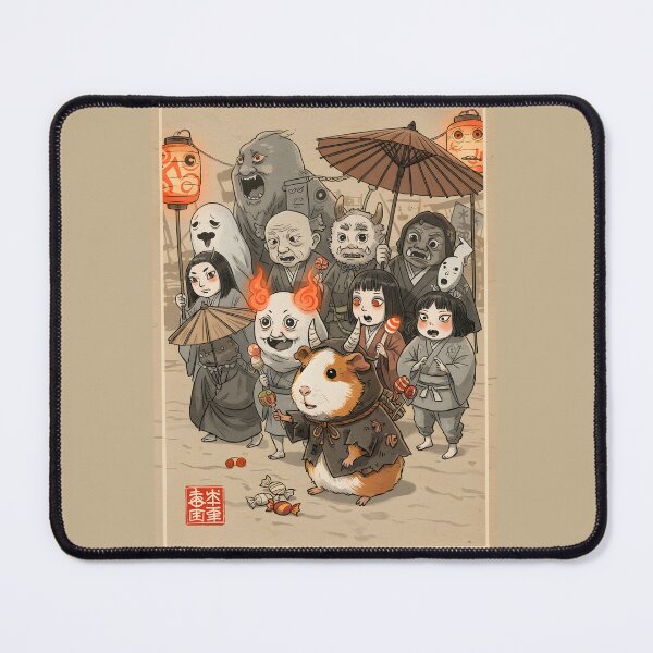 Item preview, Guinea Pig in the Night Parade of 100 Yokai – Japanese Folklore Art designed and sold by Simple_Lines2025.