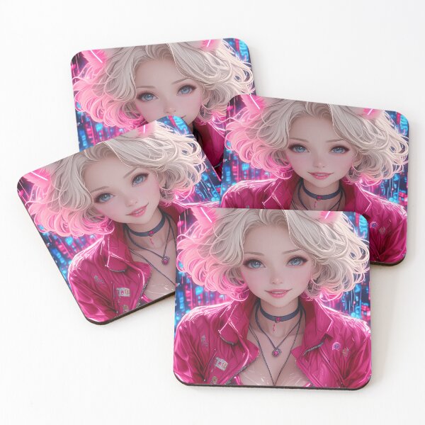 Item preview, Anime Cyberpunk Fox Girl Neon City Pink Glow Futuristic Urban Vibe designed and sold by ManuelOpito.