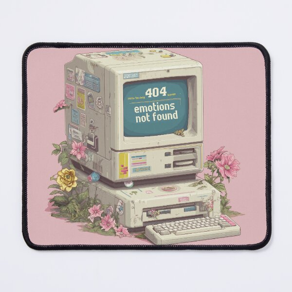 Item preview, 404 Emotions Not Found - Retro Pixel Art Vintage Computer with Flowers | Aesthetic Tech Illustration designed and sold by NADARTDOM.