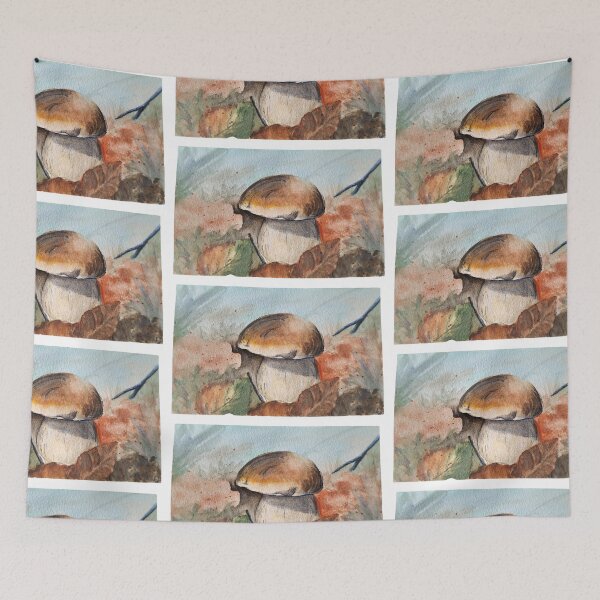 Item preview, Cozy Autumn Mushroom Watercolor - Forest Floor Bolete designed and sold by kkjustpaint.