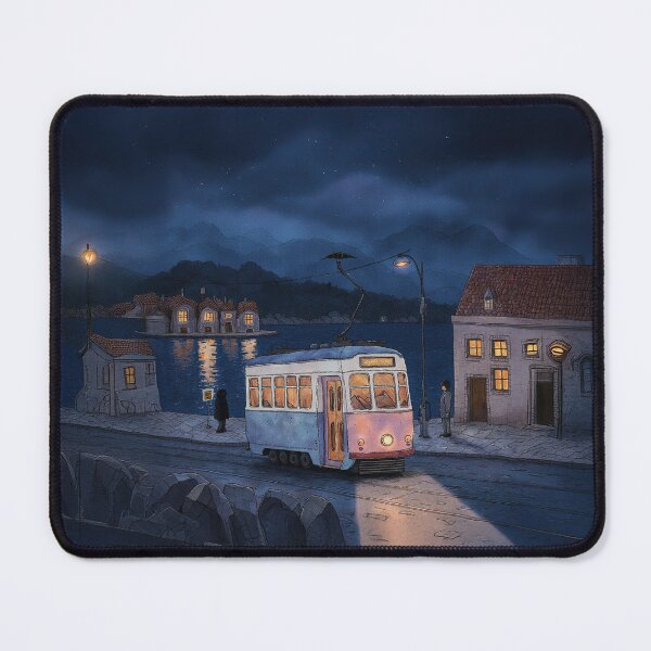 Item preview, Night Tram by the Water designed and sold by Whimsical Hug.