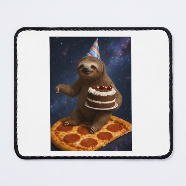 Item preview, Sloth in Galaxy pizza black forest cake happy birthday kawaii gift christmas designed and sold by CheeseBlueprint.