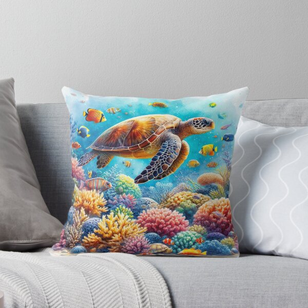 Item preview, Sea Turtle in Pastel Ocean – Calming Marine Illustration designed and sold by OXARO.