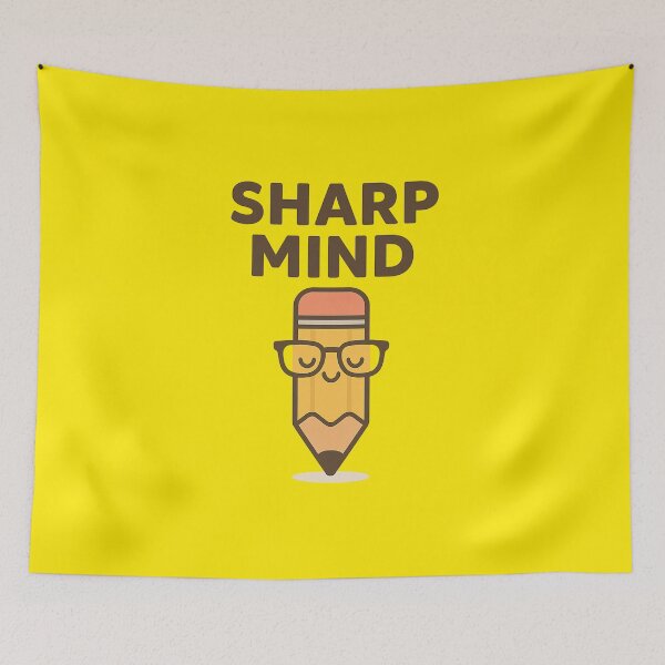 Item preview, Sharp Mind – Clever Pencil with Glasses designed and sold by BloomKind.